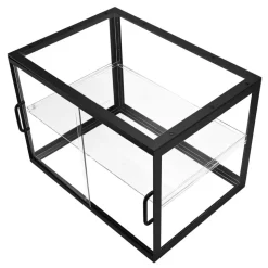 VEVOR Bakery Display Case, 2-Tier Commercial Countertop Pastry Display Case, Clear Acrylic Bread Box for Kitchen, Party Cake Cabinet with Sliding Door for Cookie Dessert Donut, 21.7