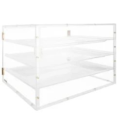 VEVOR Bakery Display Case, 2-Tier Commercial Countertop Pastry Display Case, Clear Acrylic Bread Box for Kitchen, Party Cake Cabinet with Magnetic Rear Door for Cookie Dessert Donut, 22