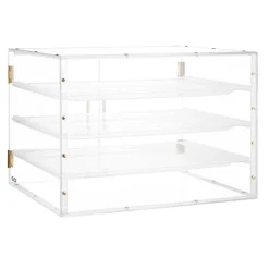VEVOR Bakery Display Case, 2-Tier Commercial Countertop Pastry Display Case, Clear Acrylic Bread Box for Kitchen, Party Cake Cabinet with Magnetic Rear Door for Cookie Dessert Donut, 22