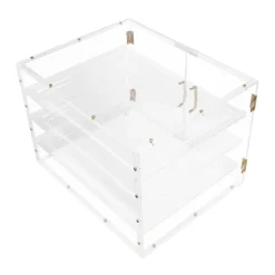 VEVOR Bakery Display Case, 2-Tier Commercial Countertop Pastry Display Case, Clear Acrylic Bread Box for Kitchen, Party Cake Cabinet with Magnetic Rear Door for Cookie Dessert Donut, 22