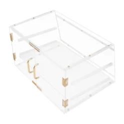 VEVOR Bakery Display Case, 2-Tier Commercial Countertop Pastry Display Case, Clear Acrylic Bread Box for Kitchen, Party Cake Cabinet with Magnetic Rear Door for Cookie Dessert Donut, 20.7