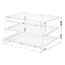 VEVOR Bakery Display Case, 2-Tier Commercial Countertop Pastry Display Case, Clear Acrylic Bread Box for Kitchen, Party Cake Cabinet with Magnetic Rear Door for Cookie Dessert Donut, 20.7