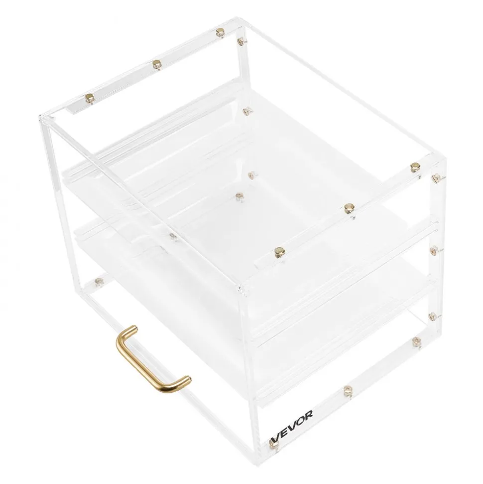 VEVOR Bakery Display Case, 3-Tier Commercial Countertop Pastry Display Case, Clear Acrylic Bread Box for Kitchen, Party Cake Cabinet with Flip-Up Door for Cookie Dessert Donut, 13" x 10.2" x 10.2"