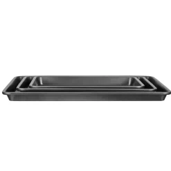 VEVOR Baking Pans Set, 3-Piece, Nonstick Carbon Steel Cookware Sheets & Trays, Stackable Kitchen Oven Bakeware Cooking Sets with Silicone Handles, Easy to Clean, for Baking Cookie Cake Muffin Bread