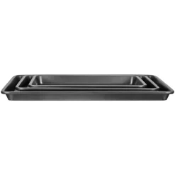 VEVOR Baking Pans Set, 3-Piece, Nonstick Carbon Steel Cookware Sheets & Trays, Stackable Kitchen Oven Bakeware Cooking Sets with Silicone Handles, Easy to Clean, for Baking Cookie Cake Muffin Bread
