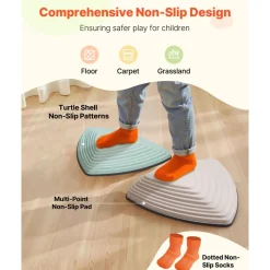 VEVOR Balance Stepping Stones for Kids, 6 PCS, Up to 220 lbs, Non-Slip Toddlers Sensory Stepping Stones, Obstacle Course Coordination Game Toys Indoor or Outdoor Play for Children Aged 3 4 5 6 7 8+