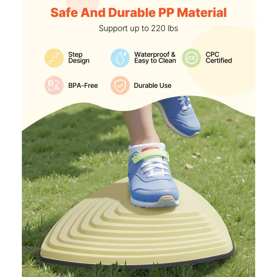 VEVOR Balance Stepping Stones for Kids, 6 PCS, Up to 220 lbs, Non-Slip Toddlers Sensory Stepping Stones, Obstacle Course Coordination Game Toys Indoor or Outdoor Play for Children Aged 3 4 5 6 7 8+