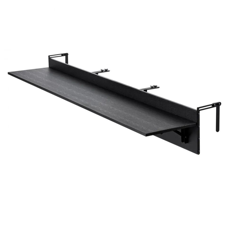 VEVOR Balcony Hanging Table, 19 x 24 in Metal Folding Balcony Railing Table, Outdoor Balcony Bar Table for Railings, 5-Level Adjustable, Fit Railing from 1" to 4.7", Serving Table for Patio & Deck