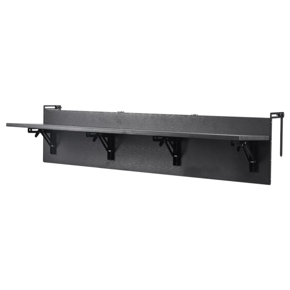 VEVOR Balcony Hanging Table, 19 x 24 in Metal Folding Balcony Railing Table, Outdoor Balcony Bar Table for Railings, 5-Level Adjustable, Fit Railing from 1" to 4.7", Serving Table for Patio & Deck