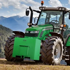 VEVOR Ballast Box, 3-Point Category 1 Tractor Ballast of 800lbs Capacity, for 2 Inch Hitch Receiver, Heavy-Duty Steel 4.3 ft³ Large Volume Loader Attachment with Sliding Door, Green