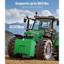VEVOR Ballast Box, 3-Point Category 1 Tractor Ballast of 800lbs Capacity, for 2 Inch Hitch Receiver, Heavy-Duty Steel 4.3 ft³ Large Volume Loader Attachment with Sliding Door, Green