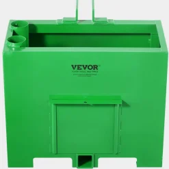 VEVOR Ballast Box, 3-Point Category 1 Tractor Ballast of 800lbs Capacity, for 2 Inch Hitch Receiver, Heavy-Duty Steel 4.3 ft³ Large Volume Loader Attachment with Sliding Door, Green