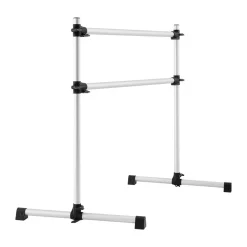 VEVOR Ballet Barre, 4 Ft Aluminum Double Barre Bar for Home, Freestanding Portable Ballet Stretching Dance Bars, Height Adjustable Anti-Wobble Fitness Studio Equipment, for Pilates Balance Workout