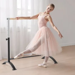 VEVOR Ballet Barre, 4 Ft Barre Bar for Home, Freestanding Portable Ballet Stretching Dance Bars, Height Adjustable Anti-Wobble Fitness Gym Studio Equipment, for Pilates Balance Workout