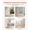 VEVOR Ballet Barre, 6 Ft Double Beechwood Barre Bar for Home, Freestanding Portable Ballet Stretching Dance Bars, Height Adjustable Anti-Wobble Fitness Gym Equipment, for Pilates Balance Workout