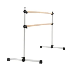 VEVOR Ballet Barre, 6 Ft Double Beechwood Barre Bar for Home, Freestanding Portable Ballet Stretching Dance Bars, Height Adjustable Anti-Wobble Fitness Gym Equipment, for Pilates Balance Workout