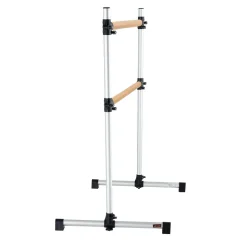 VEVOR Ballet Barre, 4 Ft Double Beechwood Barre Bar for Home, Freestanding Portable Ballet Stretching Dance Bars, Height Adjustable Anti-Wobble Fitness Gym Equipment, for Pilates Balance Workout