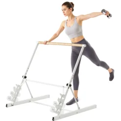 VEVOR Ballet Barre, 3 ft Freestanding Portable Barre Bar, Home Fitness Exercise Equipment for Abs, Arms, Strength, and Cardio, Easy to Store Foldable Stretching Dance Bars, 4 Level Height Adjustable