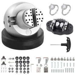 VEVOR Ball Vise, 5" Engraving Setting Tool, 360° Rotation Engraving Block Vise, 69 PCS Attachment Jewelry Engraving Block Tools Standard Block for Gemstone Inlay and Small-Scale Engraving