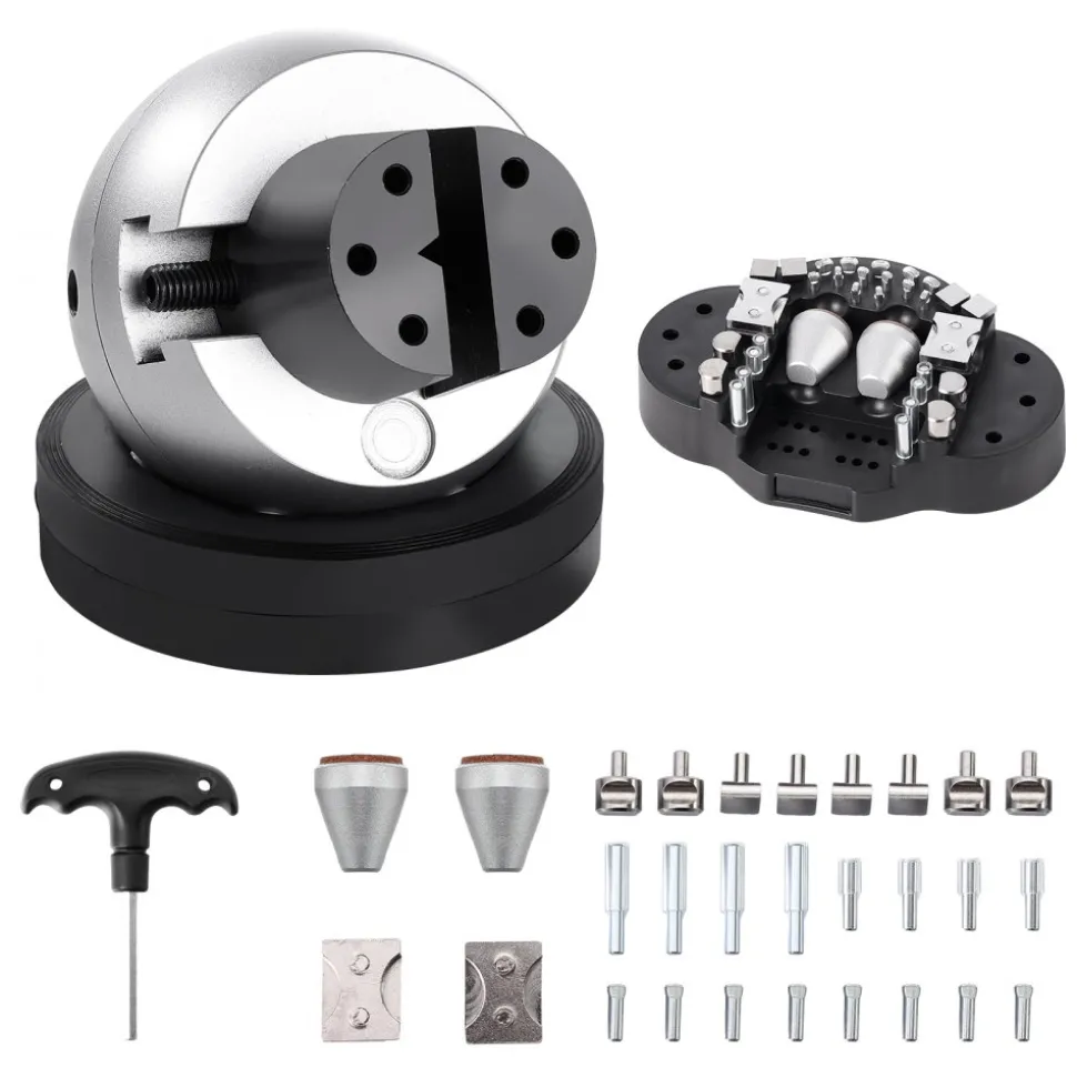 VEVOR Ball Vise, 5" Engraving Setting Tool, 360° Rotation Engraving Block Vise, 35 PCS Attachment Jewelry Engraving Block Tools Standard Block for Gemstone Inlay and Small-Scale Engraving