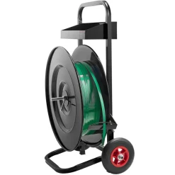 VEVOR Banding Strapping Cart, Fit for PET/PP/Polyester Strapping Coils with 8 or 16 in Core Size, Heavy Duty Strapping Dispenser Equipped with Upgrade Brake System, Built-in Spacious Tray for Tools