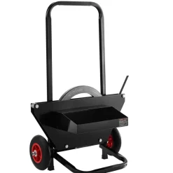 VEVOR Banding Strapping Cart, Fit for Steel Strapping Coils with 23.6 inches Core Outer Size, Heavy Duty Strapping Dispenser with Rubber Wheels, Suitable for Factory, Warehouse, Loading Area