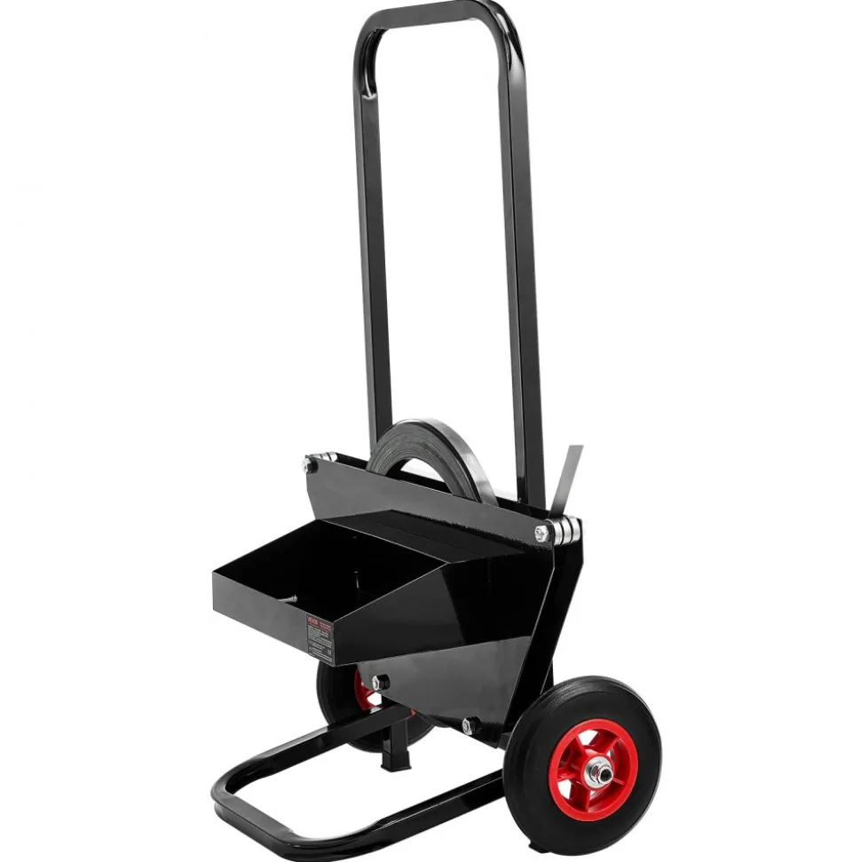 VEVOR Banding Strapping Cart, Fit for Steel Strapping Coils with 23.6 inches Core Outer Size, Heavy Duty Strapping Dispenser with Rubber Wheels, Suitable for Factory, Warehouse, Loading Area