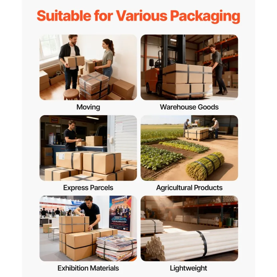VEVOR Banding Strapping Kit, Heavy Duty Banding Sealer Tool with 2000 ft PET Band, 600 Metal Seals, 200 Corner Protectors, Plastic Pallet Packaging Strapping Kit for Warehouse, Transportation, Home