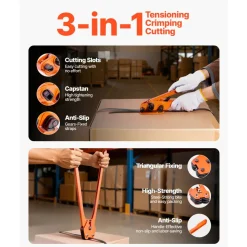 VEVOR Banding Strapping Kit, Heavy Duty Banding Sealer Tool with 2000 ft PET Band, 600 Metal Seals, 200 Corner Protectors, Plastic Pallet Packaging Strapping Kit for Warehouse, Transportation, Home