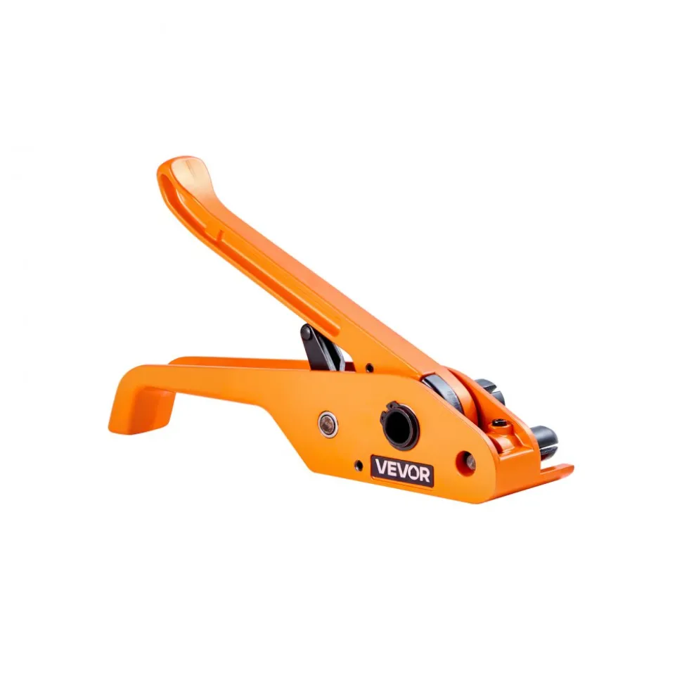 VEVOR Banding Strapping Kit, Heavy Duty Banding Sealer Tool with 1000 ft Length PET Band, 300 Metal Seals, Plastic Manual Pallet Packaging Strapping Kit for Warehouse/Shipping/Moving/Home, Orange