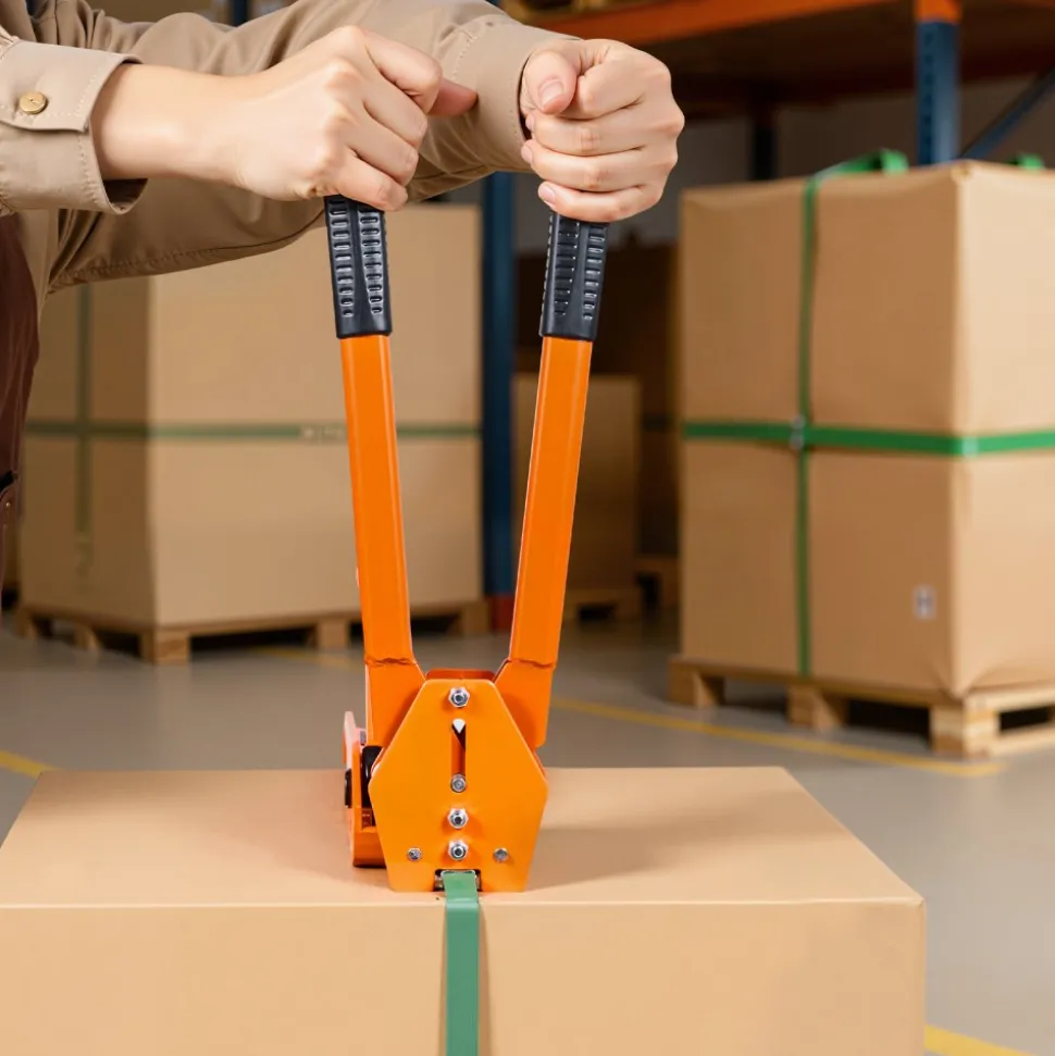 VEVOR Banding Strapping Kit, Heavy Duty Banding Sealer Tool with 1000 ft Length PET Band, 300 Metal Seals, Plastic Manual Pallet Packaging Strapping Kit for Warehouse/Shipping/Moving/Home, Orange