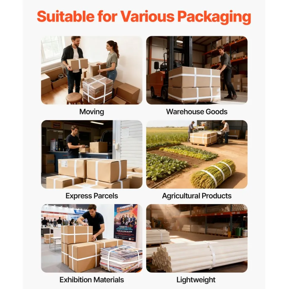 VEVOR Banding Strapping Kit, Heavy Duty Banding Sealer Tool with 3200 ft Length PP Band, 1000 Metal Seals, 50 Corner Protectors, Plastic Pallet Packaging Strapping Kit for Warehouse/Shipping/Moving