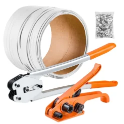 VEVOR Banding Strapping Kit, Heavy Duty Banding Sealer Tool with 3200 ft Length PP Band, 1000 Metal Seals, 50 Corner Protectors, Plastic Pallet Packaging Strapping Kit for Warehouse/Shipping/Moving