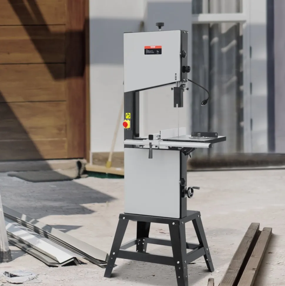 VEVOR Band Saw, 13.39-Inch, Benchtop Bandsaw with Stand, 440-846 RPM Continuously Viable Speed, 1100W 1-1/2HP, 110V, Optimized Work Light, and Miter Gauge, for Woodworking Aluminum Wood Metal Copper