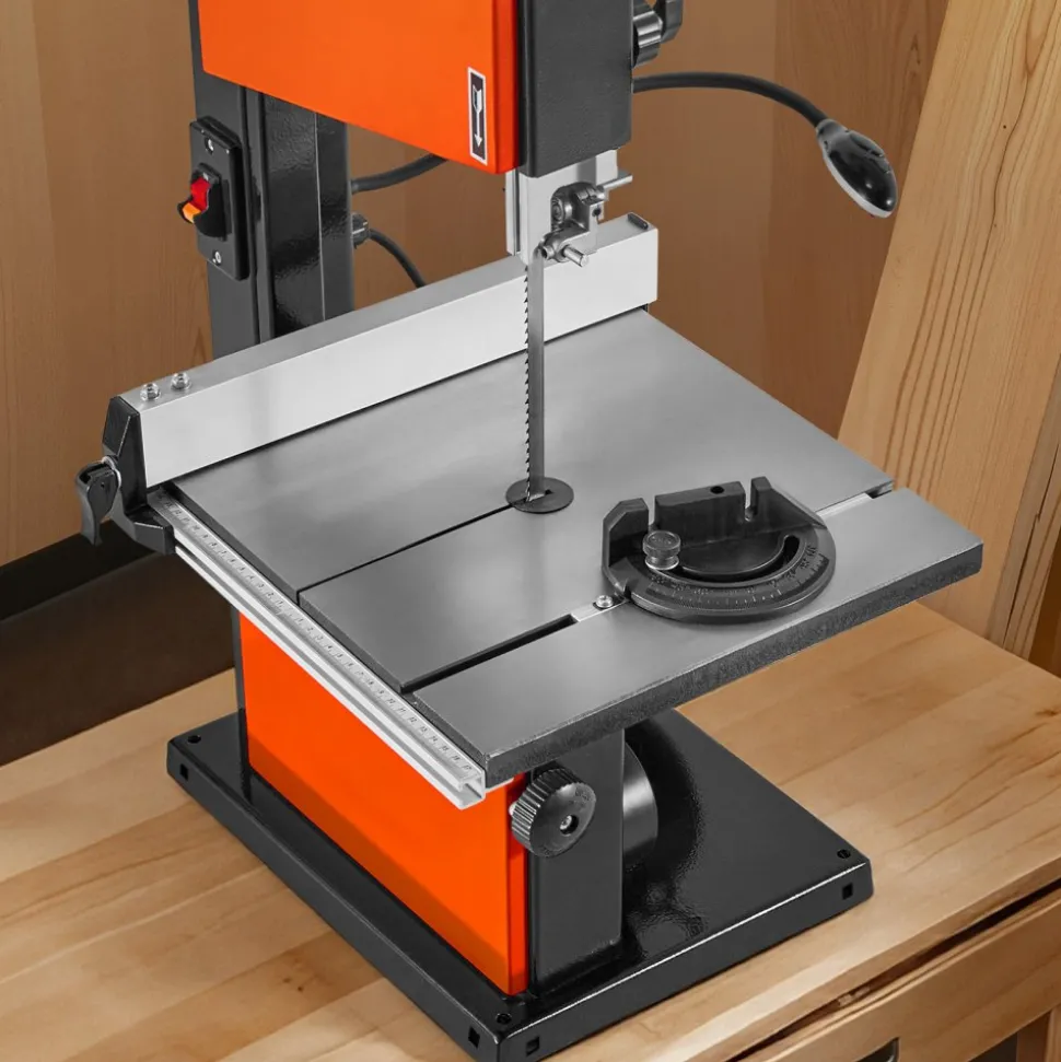 VEVOR Band Saw, 10-Inch, Two-Speed Benchtop Bandsaw with 373W 1/2 HP Motor, 6 in Max Cutting Height, 13.2 x 13.4 in Cast Iron Table, with 360° Work Light, Miter Gauge, Fence, Band Saw for Woodworking