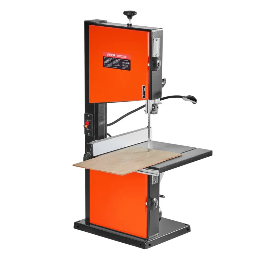 VEVOR Band Saw, 10-Inch, Two-Speed Benchtop Bandsaw with 373W 1/2 HP Motor, 6 in Max Cutting Height, 13.2 x 13.4 in Cast Iron Table, with 360° Work Light, Miter Gauge, Fence, Band Saw for Woodworking