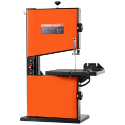 VEVOR Band Saw, 9-Inch, Woodworking Benchtop Bandsaw with 1/2 HP Motor, 3.5-Inch Max Cutting Height, 11.8 x 11.8 in Cast Aluminum Table, 0-45° Tilting Range, with Miter Gauge, Fence, for Woodworking