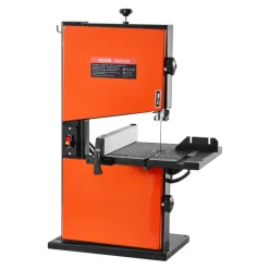 VEVOR Band Saw, 9-Inch, Woodworking Benchtop Bandsaw with 1/2 HP Motor, 3.5-Inch Max Cutting Height, 11.8 x 11.8 in Cast Aluminum Table, 0-45° Tilting Range, with Miter Gauge, Fence, for Woodworking