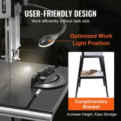 VEVOR Band Saw with Stand, 9.65-Inch, 560&1100 RPM Two-Speed Benchtop Bandsaw, 370W 1/2HP Motor 6'' Cutting Height 72.13'' Sawblade Length, with Fence and Miter Gauge, for Woodworking Aluminum Plastic