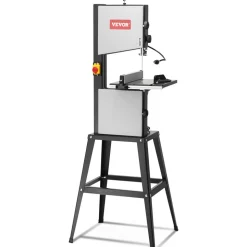 VEVOR Band Saw with Stand, 9.65-Inch, 560&1100 RPM Two-Speed Benchtop Bandsaw, 370W 1/2HP Motor 6'' Cutting Height 72.13'' Sawblade Length, with Fence and Miter Gauge, for Woodworking Aluminum Plastic