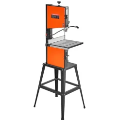 VEVOR Band Saw with Stand, 10-Inch, Two-Speed Benchtop Bandsaw, 373W 1/2 HP, 6 in Max Cutting Height, 13.2 x 13.4 in Cast Iron Table, with 360° Work Light, Miter Gauge, Fence, Band Saw for Woodworking