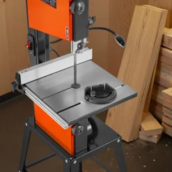 VEVOR Band Saw with Stand, 10-Inch, Two-Speed Benchtop Bandsaw, 373W 1/2 HP, 6 in Max Cutting Height, 13.2 x 13.4 in Cast Iron Table, with 360° Work Light, Miter Gauge, Fence, Band Saw for Woodworking
