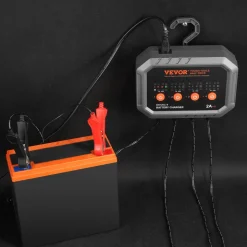 VEVOR 4-Bank Smart Battery Charger, 8A Total, 2A per Bank, for 6V/12V LiFePO4 and Lead-Acid AGM/Gel/SLA Batteries up to 40Ah, Automatic Charger Maintainer for Motorcycle, ATV and Lawn Mower
