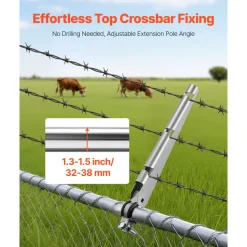 VEVOR Barbed Wire Arm, 10 Packs 14.8 in Fence Post Extender for 1.3