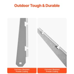 VEVOR Barbed Wire Arm, 10 Packs 12.2 in Fence Post Extender, Flat or Surface Mounted, Galvanized Steel Fence Height Extender, Protect Privacy and Prevent Pets Jumping Off, for Outdoor Wood Concrete Fences