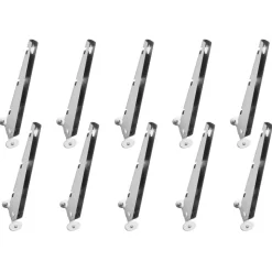 VEVOR Barbed Wire Arm, 10 Packs 12.2 in Fence Post Extender, Flat or Surface Mounted, Galvanized Steel Fence Height Extender, Protect Privacy and Prevent Pets Jumping Off, for Outdoor Wood Concrete Fences