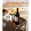VEVOR Bar Cart, 3 Tiers Home Kitchen Serving Carts, Industrial Rolling Utility Station on Wheel, Mobile Drink Beverage Shelf with Wine Rack & Glass Holder, 34.64x14.17x32.68 in, Rustic Brown and Black