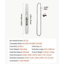 VEVOR Bar & Chainsaw Chain Combo 20