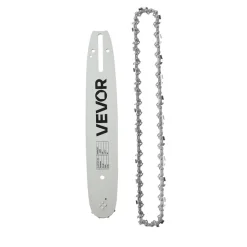 VEVOR Bar & Chainsaw Chain Combo 12" 3/8" Pitch 3/8" Gauge 45 Drive Links, Fits VEVOR CN-25 Gas Chainsaw, Forged Alloy Steel, Replacement Guide Bar & Saw Chain with Sharp Cutter Teeth & Tie Straps