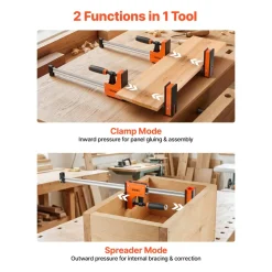 VEVOR Bar Clamps for Woodworking, 4-Pack, 36" Opening F Clamps, 1500 lbs Load Limit, Clamp/Spreader 2 Modes, Soft Rubber Pads, Ergonomic Handle, Carbon Steel Bar, for Wood Working and Metal Working